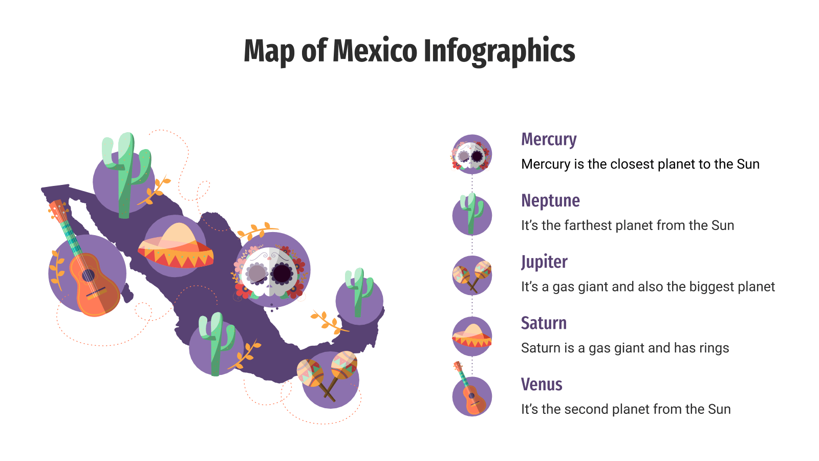 PowerPoint的墨西哥地图信息图
